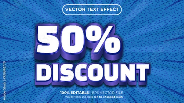 Obraz Super discount offer 3d text effect . Editable text effect