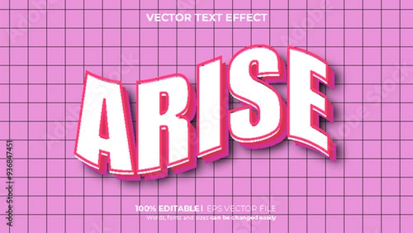 Obraz Editable text effect arise 3d cartoon template style premium vector