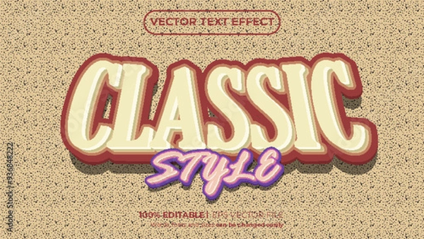 Obraz Classic style 3D editable text effect logo template