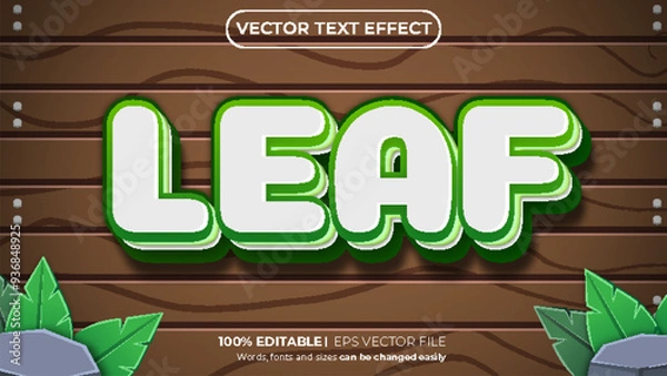 Obraz Vector fresh nature  bold 3d editable text effect style