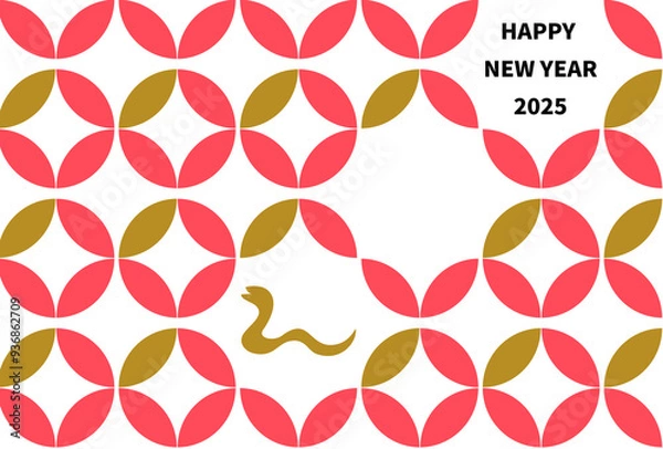 Obraz モダンな和風モダンの年賀状テンプレート