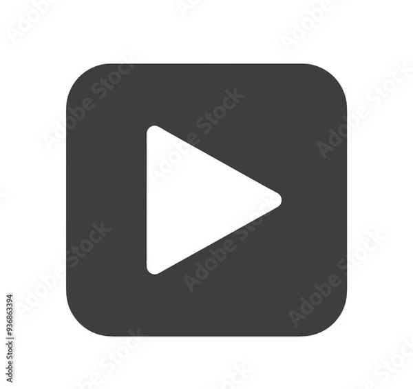 Obraz シンプルな黒色の再生ボタン