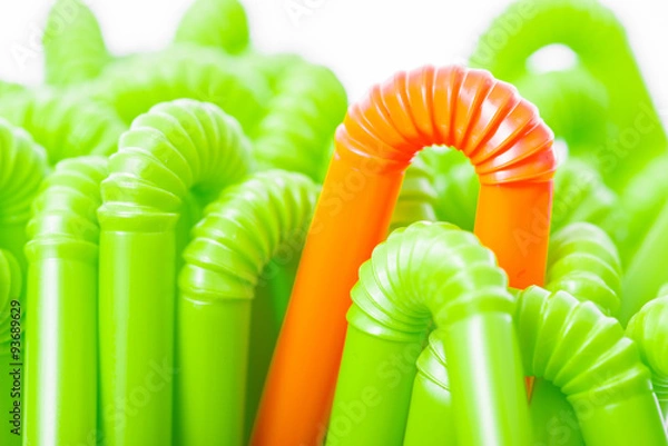 Obraz One in the crowd. Composition with bendy straws

