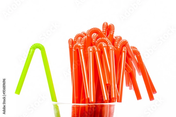 Obraz One in the crowd. Composition with bendy straws

