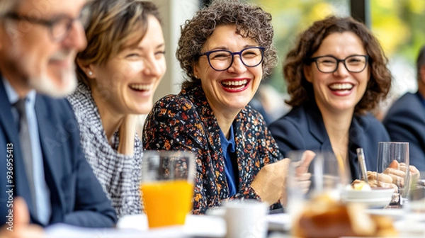 Fototapeta Businesswoman at Networking Event Seminar Conference Discussion Coworker