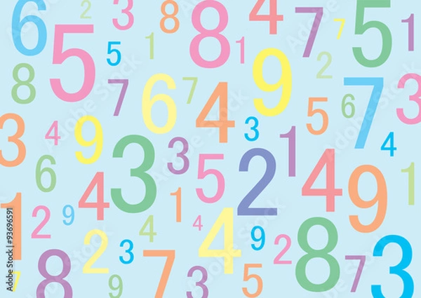 Fototapeta カラフルな数字の背景
