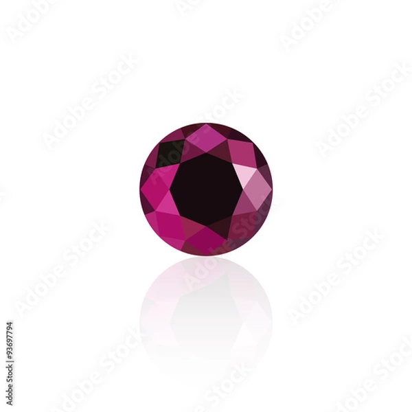 Obraz synthetic cubic zirconia semi-precious gem single isolated on white