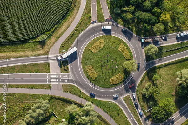 Obraz widok z lotu ptaka na rondo