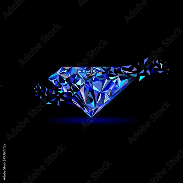 Obraz Gemstones around the world merge to be one Marvellous Diamond use for blue sapphire logo, diamond logo, background for jewelry or gems company