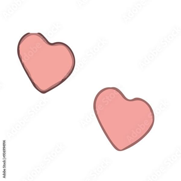 Obraz two pink hearts