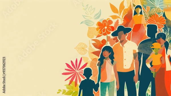 Obraz Educational Poster: Facts and statistics about Hispanic contributions to society, Hispanic Heritage Month, with copy space