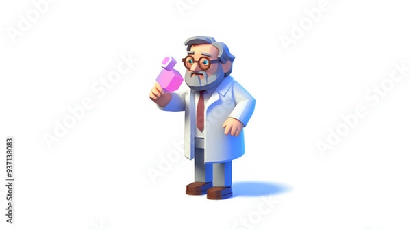 Fototapeta Scientist Game 3d cartoon