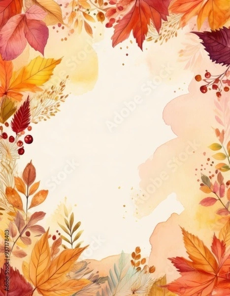 Fototapeta Reference ImFall Themed Tracing Paper Cutout Shapesage