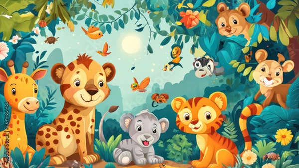 Fototapeta Versatile Cover Design Featuring Zoo Animals: Creative and Engaging