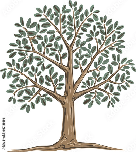 Fototapeta A big tree Illustration vector .