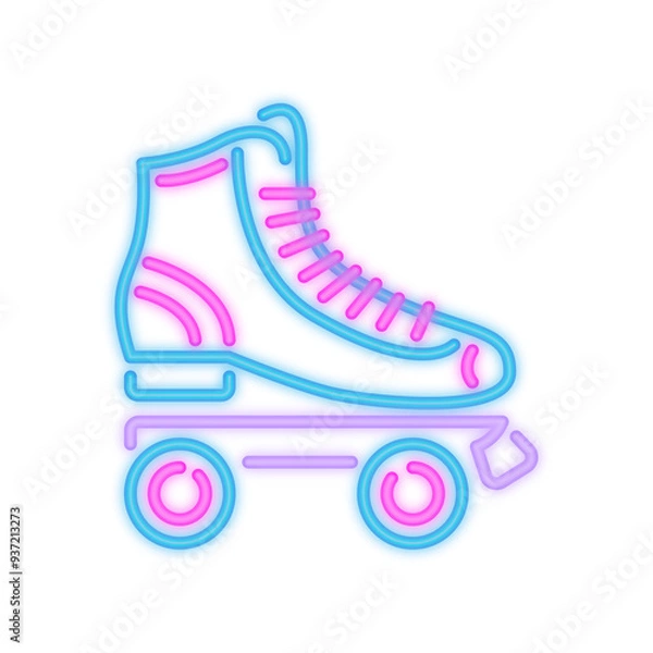 Obraz Roller Skates Neon Signboard