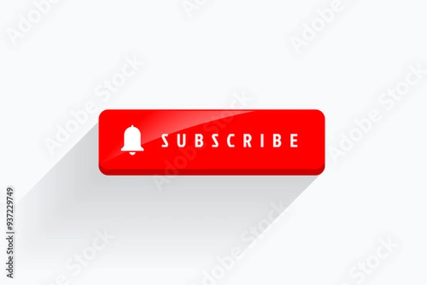 Fototapeta 3d style subscription bell icon for web app
