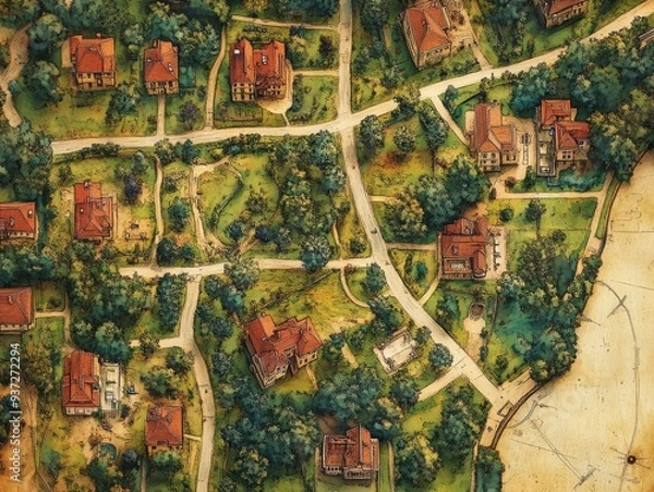 Fototapeta planning Land use planning Local town planning and cadaster maps