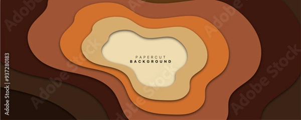 Obraz Papercut beige background. Suitable for graphic design materials.