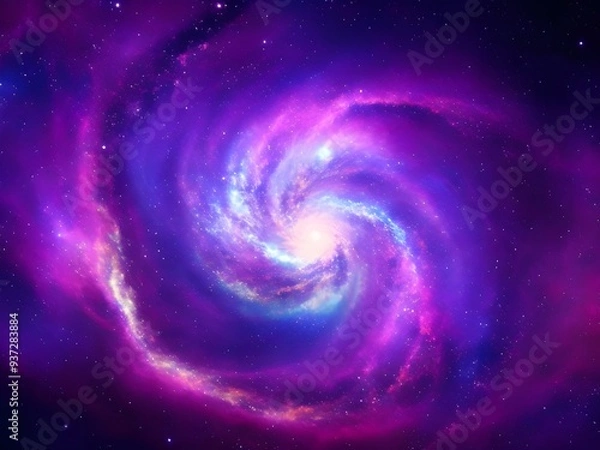 Fototapeta Galactic Spiral: Purple Vortex in the Cosmic Abyss Wallpaper background
