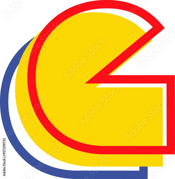 Fototapeta Pacman Game Style Letter Alphabet Vector Element