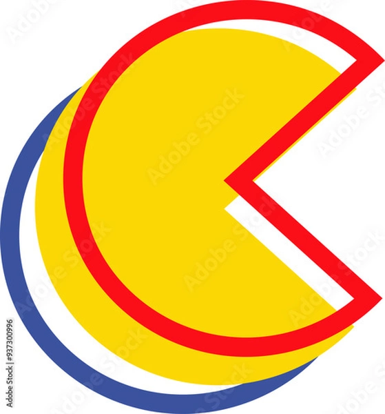 Obraz Pacman Game Style Letter Alphabet Vector Element