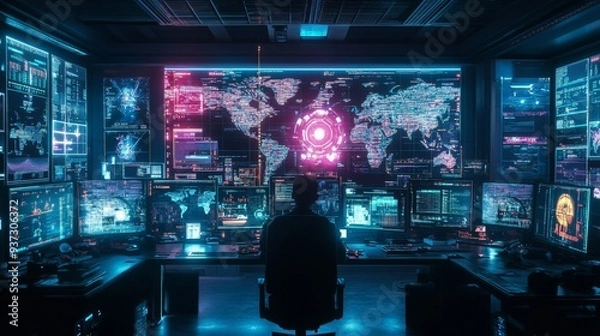 Fototapeta Hacker Room.