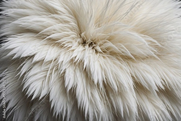 Fototapeta White fur texture, close-up