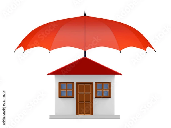 Obraz Protected House under Red Umbrella