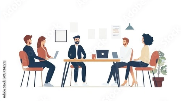 Fototapeta Business Team Having a Relaxed Conversation During a Meeting