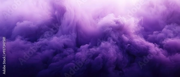 Fototapeta Mystical purple clouds fill the sky, creating a serene and captivating atmosphere, perfect for backgrounds and artworks.