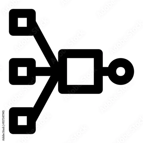 Fototapeta perceptron, algorithm, neural network, classifier, machine learning, data science outline icon