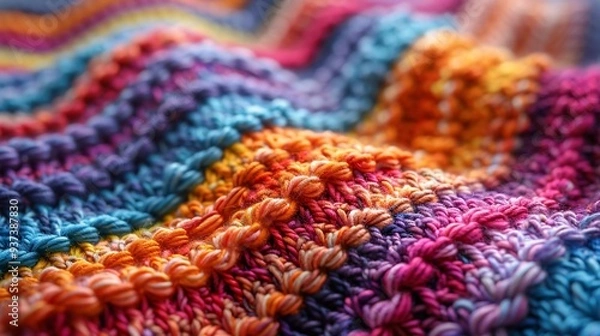 Obraz Intricate Crochet Stitches Close-Up, Texture and Craftsmanship Detail Shot for Handmade Inspiration