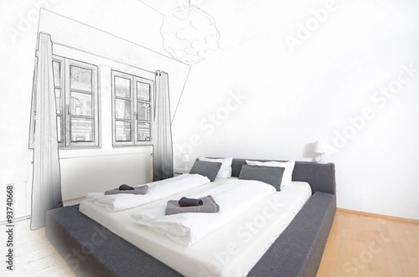 Fototapeta Schlafzimmer- Bauentwurf
