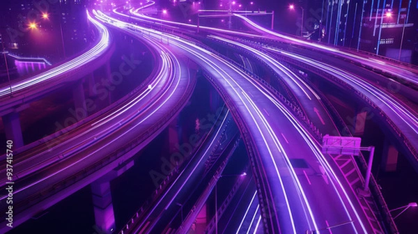 Obraz multiple lane highway, overpass, elevated road