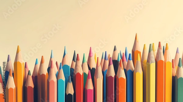 Fototapeta Color pencils background