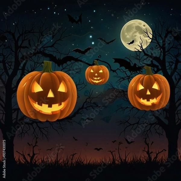 Fototapeta halloween background with pumpkin