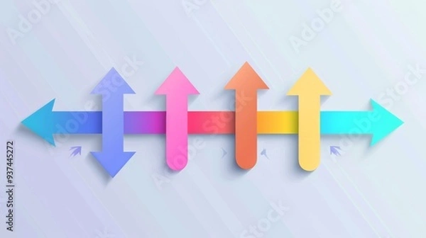 Obraz Six arrows infographic elements. Business template for presentation. Vector concept with 6 options or steps.