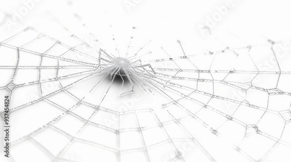 Fototapeta spider web isolated on white background