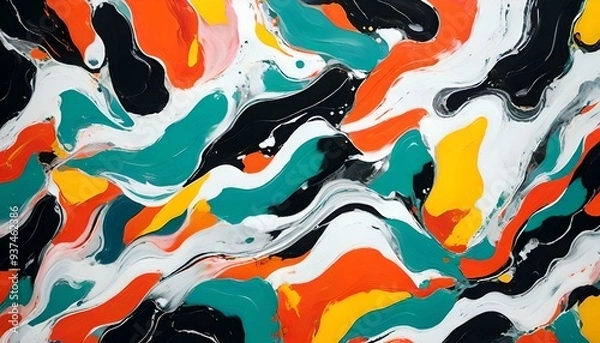 Fototapeta カラフルな大理石パターン 模様 colorful marble pattern back ground image