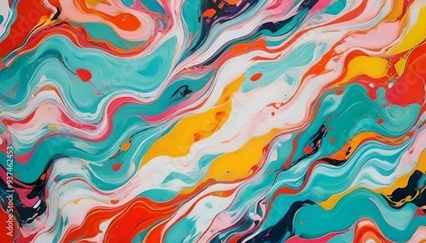 Fototapeta カラフルな大理石パターン 模様 colorful marble pattern back ground image