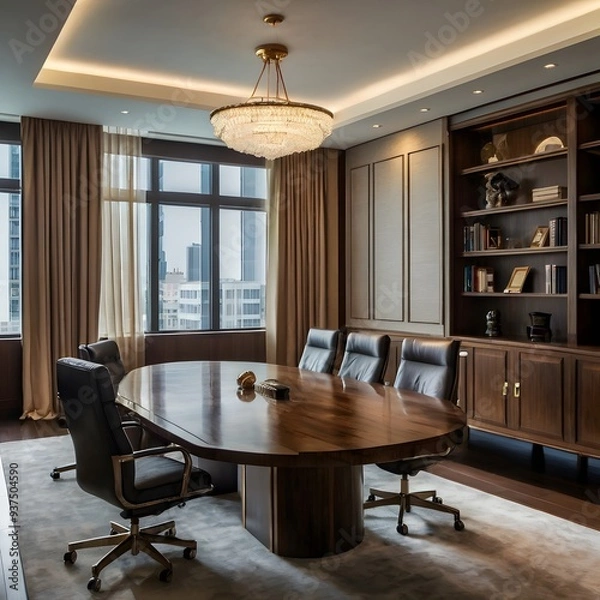 Obraz Luxury business meeting and working room in executive and office space interior