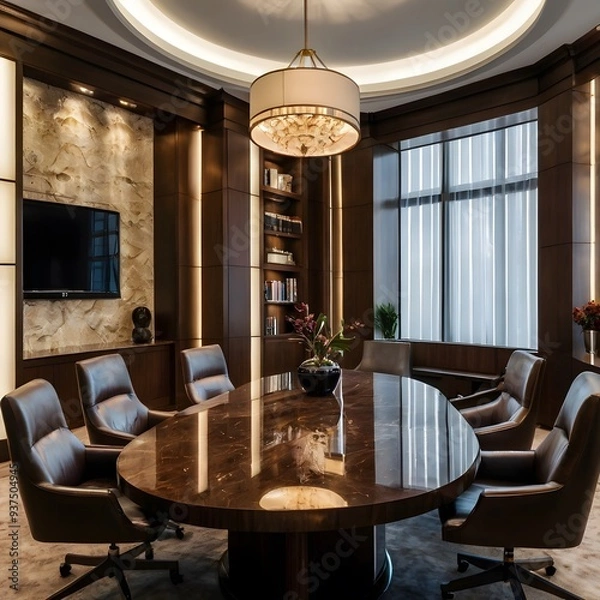 Obraz Luxury business meeting and working room in executive and office space interior