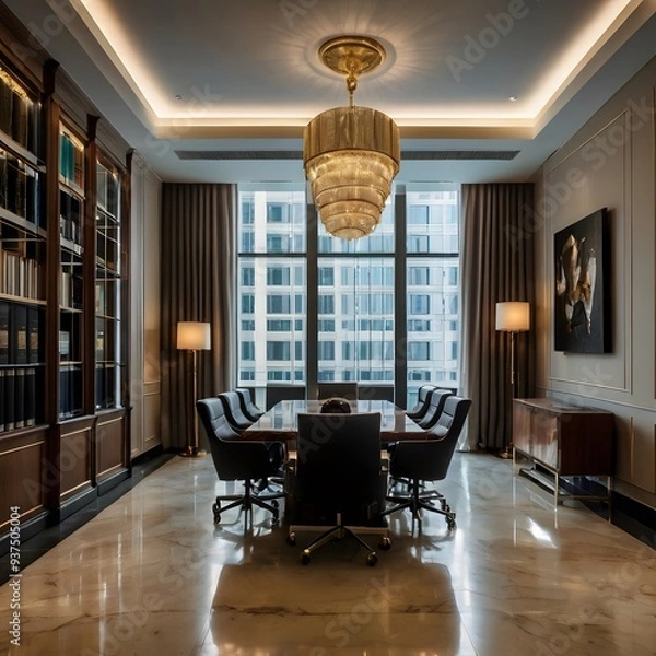 Obraz Luxury business meeting and working room in executive and office space interior