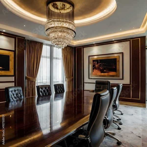 Obraz Luxury business meeting and working room in executive and office space interior