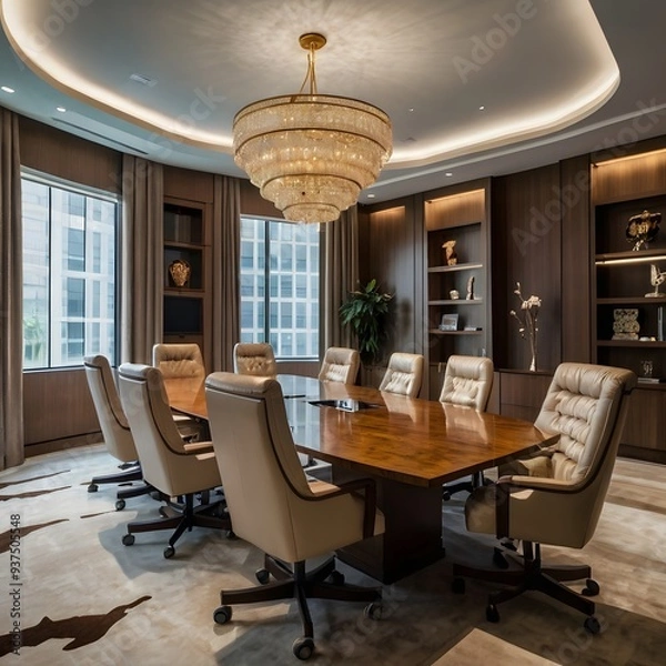Obraz Luxury business meeting and working room in executive and office space interior