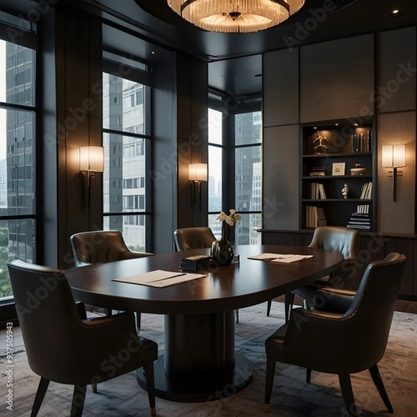 Obraz Luxury business meeting and working room in executive and office space interior