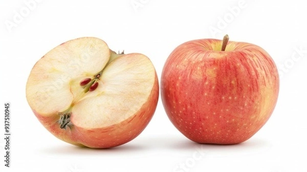 Fototapeta A Cameo apple with a sweet and slightly tart flavor