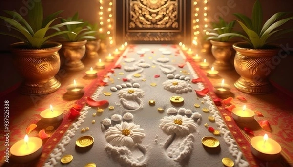 Obraz The Path to Prosperity: Lakshmi’s Footprints