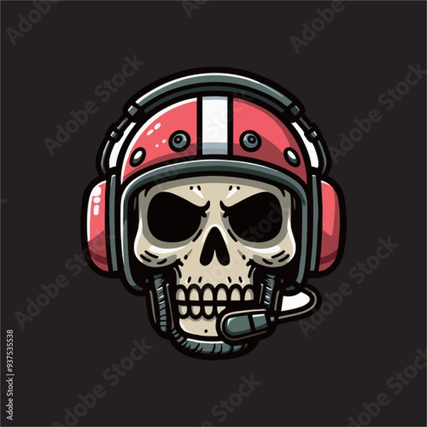 Obraz Vector Skull head wear Helmet